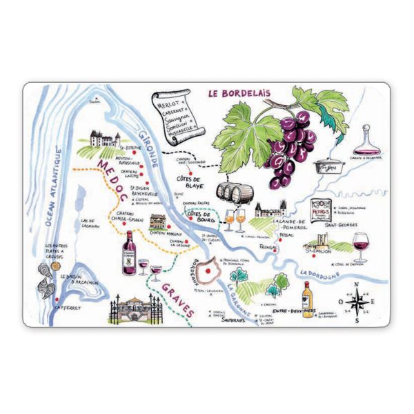 Set de Table Dessin Vignoble Bordeaux