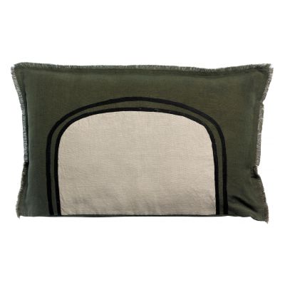 Coussin bicolore Laly Olive 40 x 65