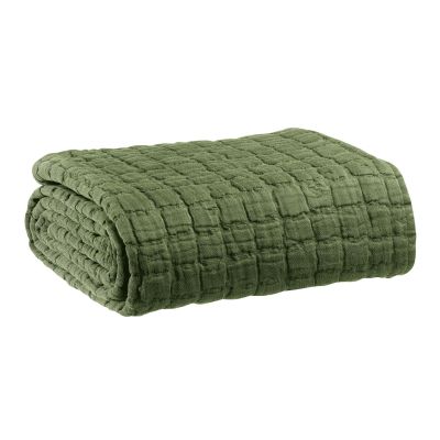 Couvre-lit stonewashed Swami Olive 240 x 260