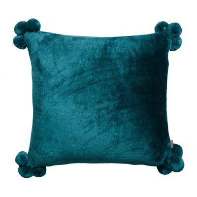 Coussin Tender pompons Paon 45 x 45
